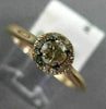 ESTATE .38CT WHITE & CHOCOLATE FANCY DIAMOND 14KT ROSE GOLD HALO ENGAGEMENT RING