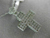 ESTATE LARGE 1.26CT ROUND DIAMOND 14K WHITE GOLD 3D CLASSIC CROSS PENDANT #19122
