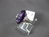 ESTATE 2.33CT DIAMOND & AAA AMETHYST 14K WHITE GOLD 3D HEXAGON & ROUND LOVE RING