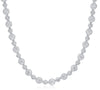 ESTATE 9.6CT DIAMOND 18KT WHITE GOLD ROUND CLASSIC FILIGREE TENNIS LOVE NECKLACE