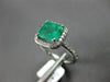 LARGE 2.59CT DIAMOND & AAA EMERALD 14KT WHITE GOLD SQUARE HALO ENGAGEMENT RING