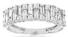 ESTATE 1.03CT DIAMOND 14KT WHITE GOLD 3D ROUND & BAGUETTE ANNIVERSARY RING