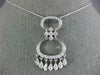 ESTATE LARGE .40CT DIAMOND 18K WHITE GOLD FILIGREE CHANDELIER OVAL PENDANT 14920