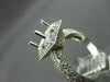 ESTATE .80CT DIAMOND 14K WHITE GOLD SQUARE HALO SEMI MOUNT ENGAGEMENT RING #1036