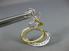 LARGE .63CT DIAMOND 18K 2 TONE GOLD MULTI ROW INFINITY OVAL FUN HANGING EARRINGS