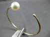 .06CT DIAMOND & AAA SOUTH SEA PEARL 14K YELLOW GOLD FLEXIBLE FUN BANGLE BRACELET