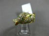 ESTATE WIDE 1.60CT DIAMOND & EMERALD 18K YELLOW GOLD CRISS CROSS BIRD RING 22075