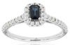 .67CT DIAMOND & AAA SAPPHIRE 14KT WHITE GOLD EMERALD CUT & ROUND FRIENDSHIP RING