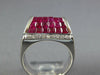 5.42CT DIAMOND & AAA RUBY 18KT WHITE GOLD 3D ROUND & PRINCESS PYRAMID MENS RING