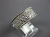 LARGE 1.70CT DIAMOND 14K WHITE GOLD 3 ROW PAVE FILIGREE WEDDING ANNIVERSARY RING