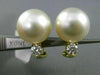 ESTATE LARGE .40CT DIAMOND 18KT GOLD 3D SOUTH SEA PEARL CLASSIC CLIP ON EARRINGS