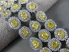 LARGE 20.24CT WHITE & FANCY YELLOW DIAMOND 18KT TWO TONE GOLD 3D TENNIS BRACELET