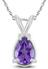 ESTATE 1.05CT AAA AMETHYST 14KT WHITE GOLD PEAR SHAPE SOLITAIRE FLOATING PENDANT