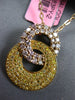 1.25CT FANCY YELLOW & PINK DIAMOND 18KT YELLOW GOLD 3D DOUBLE CIRCULAR PENDANT