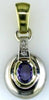 .80CT DIAMOND & AAA TANZANITE 14K 2 TONE GOLD OVAL & ROUND CHANNEL BEZEL PENDANT