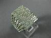 ESTATE LARGE 1.0CT DIAMOND 14KT WHITE GOLD 3D PAVE RECTANGULAR MULTI ROW RING