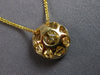 ESTATE .74CT DIAMOND 18KT YELLOW GOLD ROUND FLOWER CLUSTER HALO FLOATING PENDANT