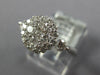 ESTATE 0.85CT DIAMOND 18KT WHITE GOLD 3D ROUND CLUSTER HALO FLOWER LOVE RING