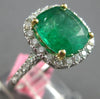 GIA LARGE 4.84CT DIAMOND & AAA EMERALD 18KT 2 TONE GOLD CLASSIC ENGAGEMENT RING