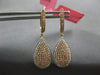 LARGE .96CT WIHTE & PINK DIAMOND 18KT WHITE & ROSE GOLD PAVE TEAR DROP EARRINGS