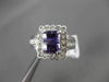 ESTATE 1.65CTW DIAMOND & AAA AMETHYST 14KT WHITE GOLD RECTANGULAR HALO FUN RING