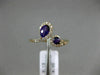 .68CT DIAMOND & AAA ROUND & PEAR SHAPE AMETHYST 14KT ROSE GOLD CRISS CROSS RING