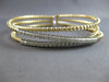 LARGE 1.30CT DIAMOND 14KT 2 TONE GOLD 3D FLEXIBLE MULTI ROW CUFF BANGLE BRACELET