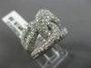 ESTATE LARGE 3.14CT DIAMOND 14KT WHITE GOLD 3D MULTI ROW INFINITY LOVE KNOT RING