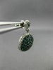 ESTATE .90CT WHITE & BLUE DIAMOND 14KT WHITE GOLD ROUND CLUSTER HANGING EARRINGS