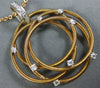 ESTATE LARGE .18CT DIAMOND 18K WHITE AND ROSE GOLD 3D MESH FLOWER ETOILE PENDANT