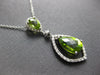 LARGE 2.73CT DIAMOND & AAA PERIDOT 14K WHITE GOLD PEAR SHAPE & ROUND FUN PENDANT