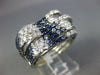 LARGE 1.99CT DIAMOND & AAA SAPPHIRE 18KT WHITE GOLD STACKABLE MULTI ROW FUN RING