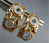 .15CT DIAMOND 14KT WHITE & ROSE GOLD CIRCULAR SEMI HOOP CLIP ON HANGING EARRINGS