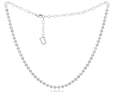 2.65CT DIAMOND 14KT WHITE GOLD 3D ROUND GEOMETRICAL ADJUSTABLE TENNIS NECKLACE