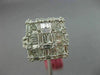 ESTATE LARGE 1.87CT DIAMOND 18KT WHITE GOLD 3D SQUARE CLUSTER ANNIVERSARY RING