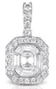 .77CT DIAMOND 14KT WHITE GOLD ROUND BAGUETTE & EMERALD CUT HALO FLOATING PENDANT