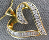 ESTATE LARGE 2.03CT DIAMOND 14K 2 TONE GOLD ROUND & BAGUETTE HEART PENDANT 27251