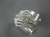 ESTATE WIDE 1.20CT DIAMOND 14KT WHITE GOLD ROUND & BAGUETTE MULTI LEAF FUN RING