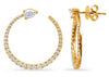 1.53CT DIAMOND 14K YELLOW GOLD 3D PEAR SHAPE & ROUND SNAKE HOOP HANGING EARRINGS