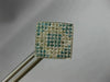 ESTATE 1.0CT WHITE & BLUE DIAMOND 14K WHITE GOLD GEOMETRIC SQUARE EARRINGS 19576