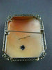 ANTIQUE LARGE .08CT DIAMOND 14K WHITE GOLD FILIGREE LADY CAMEO BROOCH PIN #22063