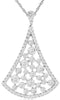 ESTATE 1.0CT DIAMOND 14KT WHITE GOLD ROUND BEZEL TRIANGULAR FUN FLOATING PENDANT