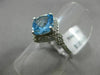 ESTATE 2.72CT DIAMOND & AAA BLUE TOPAZ 14KT WHITE GOLD INFINITY SQUARE FUN RING