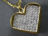 LARGE 2.60CT DIAMOND 14KT YELLOW GOLD 3D PRINCESS INVISIBLE HEART LOVE PENDANT
