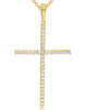 ESTATE .22CT DIAMOND 14KT YELLOW GOLD 3D ROUND CLASSIC CROSS FLOATING PENDANT