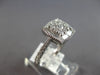 .59CT DIAMOND 14KT WHITE GOLD ROUND & BAGUETTE CLUSTER SQUARE FILIGREE LOVE RING