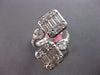EXTRA LARGE 2.64CT DIAMOND 18KT WHITE GOLD 3D MULTI SHAPE DOUBLE SQUARE FUN RING