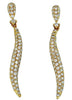 ESTATE 1.0CT DIAMOND 14KT YELLOW GOLD CLASSIC MULTI ROW SWIRL HANGING EARRINGS