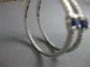 1.61CT DIAMOND & AAA SAPPHIRE 18K WHITE GOLD 3D INSIDE OUT HOOP HANGING EARRINGS