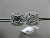 ESTATE .57CT DIAMOND 18KT WHITE GOLD 3D SQUARE FILIGREE HALO EARRING JACKETS 5mm